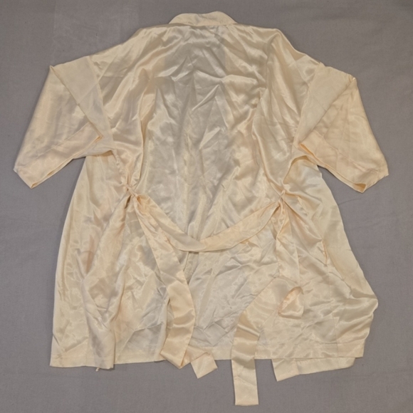 Vtg Christian Dior Satin Camisole & Robe Set Size Medium Cream Peignor Lounge - Picture 12 of 12